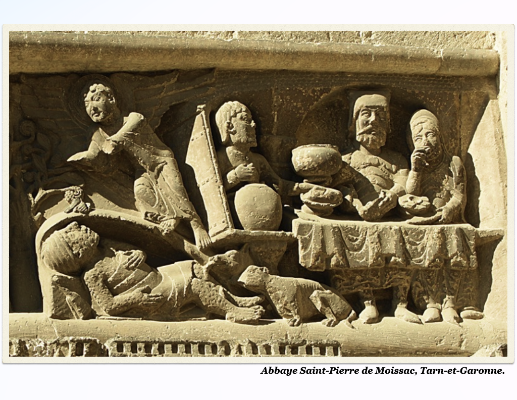 « Or le pauvre mourut, et les anges l’emportèrent auprès d’Abraham. Le riche mourut aussi, et on l’enterra. »